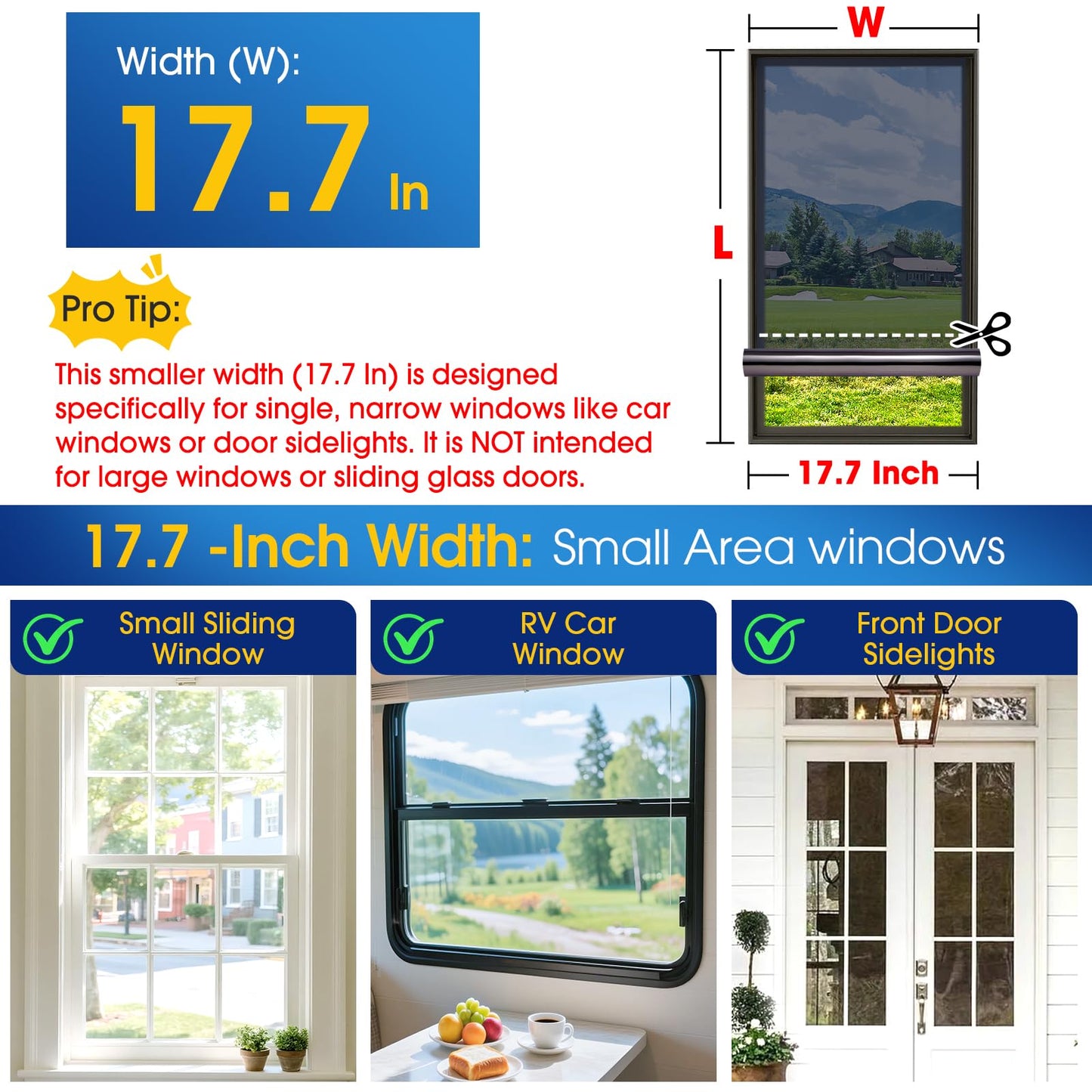 Coavas One Way Window Privacy Film, Heat & Sun Blocking Window Film See Out Not in, Static Cling Window Tint for Home, Anti UV Reflective for Bathroom Office Door (Black, 17.7 x 78.7 inches)