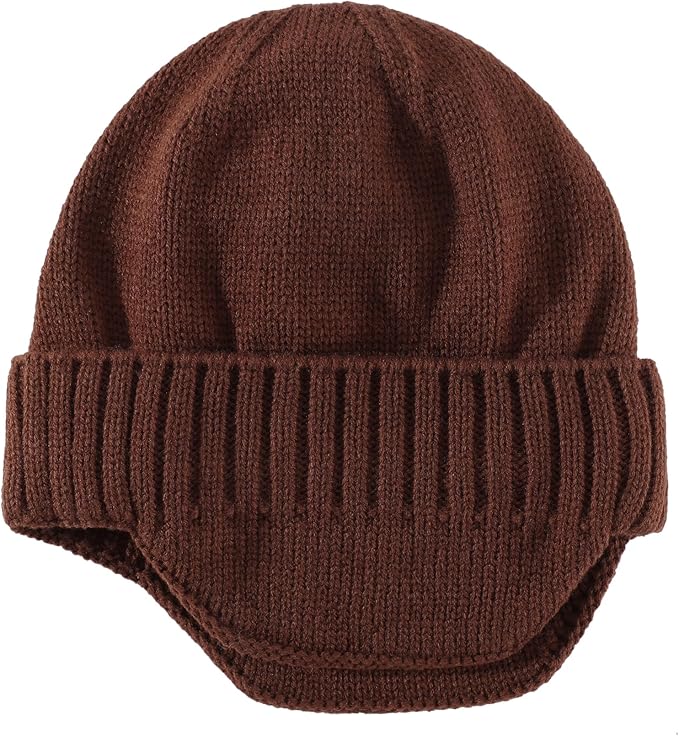 Home Prefer Mens Winter Hat Knit Earflap Hat Stocking Caps with Ears Beanie Hat