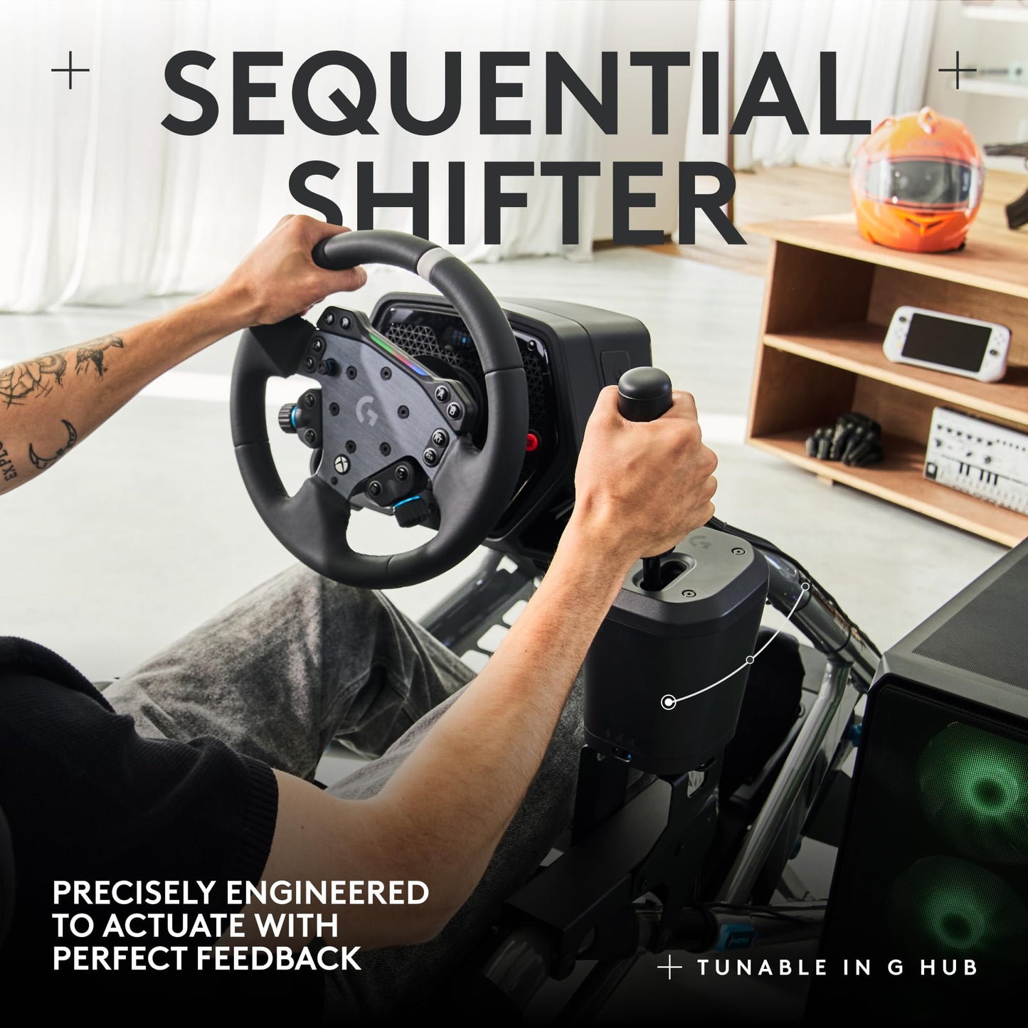 Logitech G RS Shifter & Handbrake with easy mode switching, height-adjustable handle, & included table clamp for RS & PRO Series - PlayStation, Xbox, & PC sim racing units