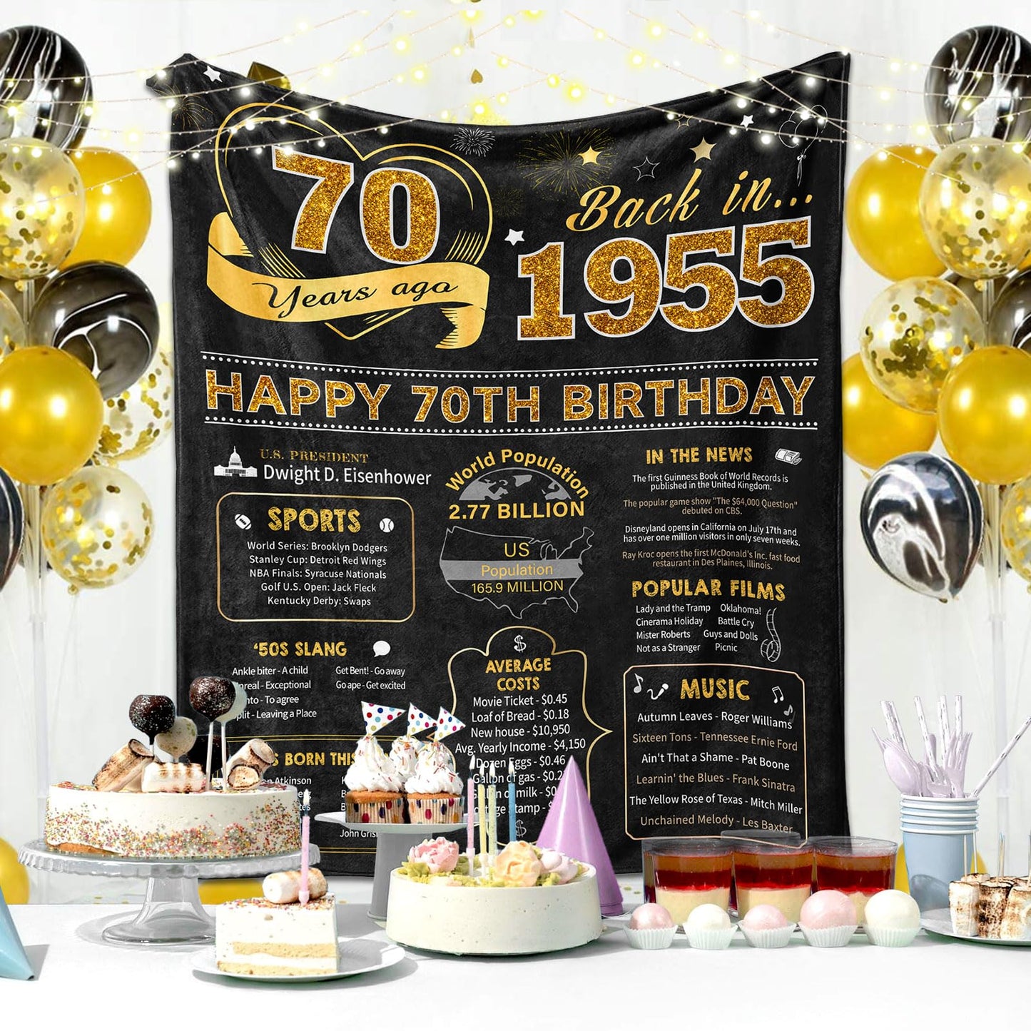 70th Birthday Gifts for Women Or Men - 70th Birthday Gifts Throw Blanket 60 x 50 Inch - 70th Birthday Gift Ideas - Best Gifts for 70 Year Old Woman - 1952 Birthday Gifts for Women
