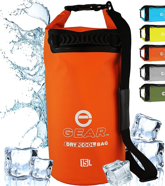 Enthusiast Gear Floating Cooler Bag Roll Top Insulated Dry Backpack – Leak Proof, Collapsible, Waterproof Cooler with Padd...