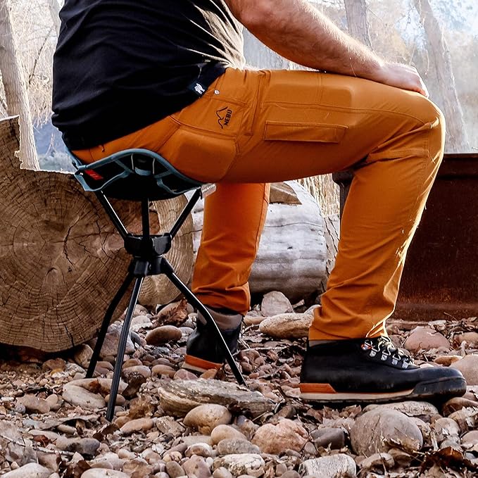 GRAND TRUNK Compass 360 XT Extra Tall Swivel Stool - Compact 260lb Capacity Portable Outdoor Seat for Camping & Travel (Sea Black)