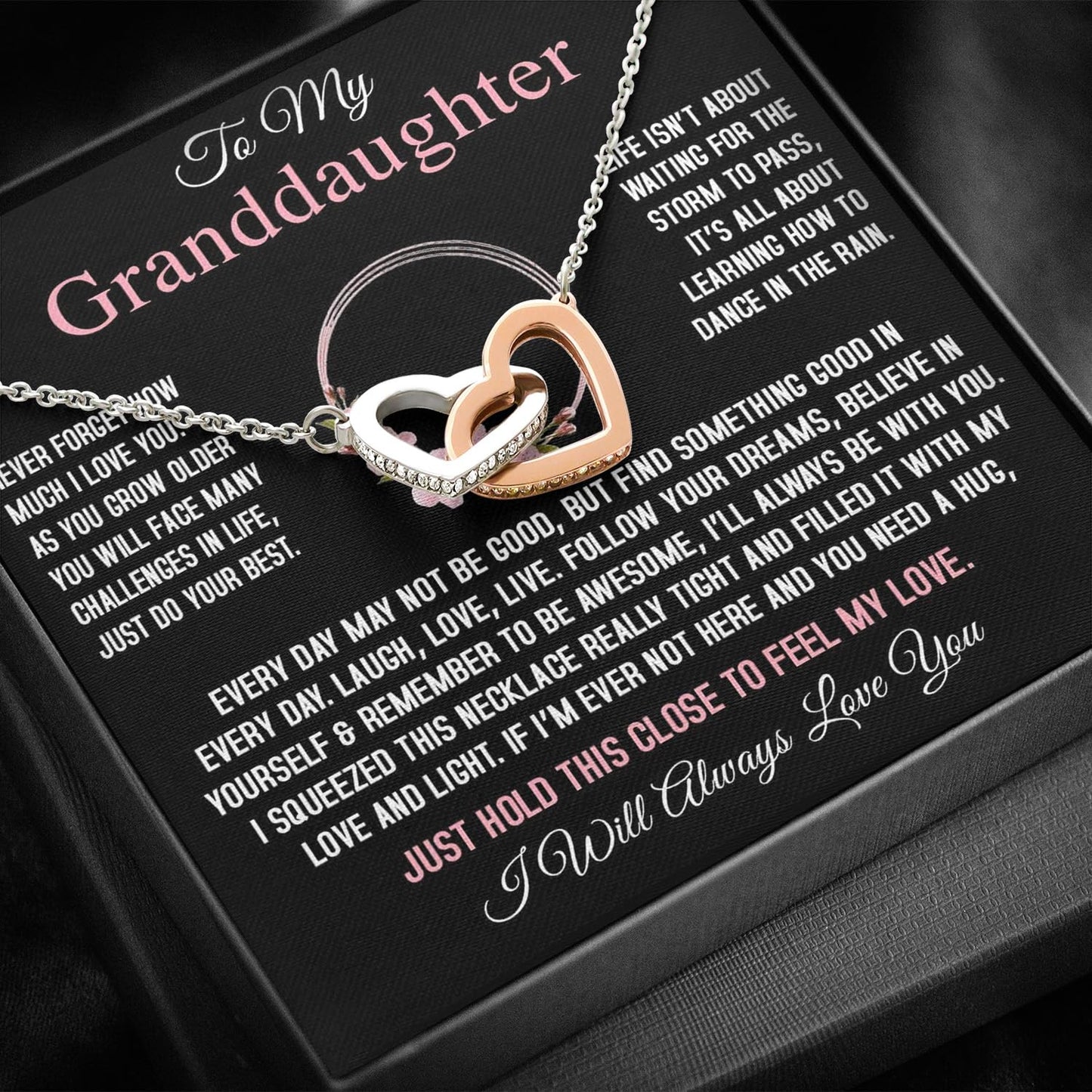 Larvincy Granddaughter Gifts From Grandma Grandpa - To My Granddaughter Necklace With Heartfelt Message & Elegant Box, Jewelry Gift For Birthday, Graduation, Valentines, Mothers Day, Christmas & More
