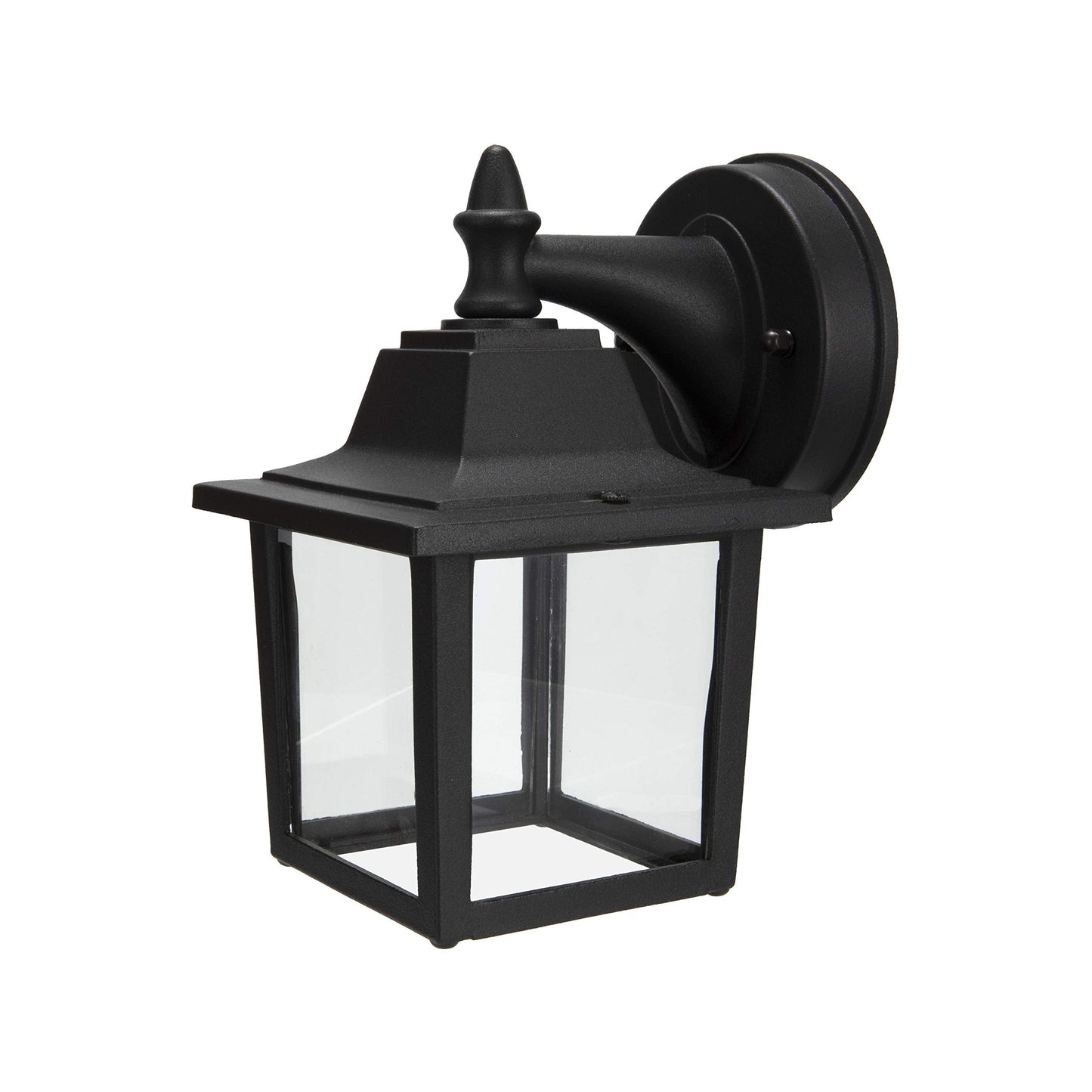 LIT-PaTH Outdoor Wall Lantern, Wall Sconce as Porch Lighting Fixture, E26 Medium Base 60W Max., Aluminum Housing Plus Glass, Bulbs NOT Included, Matte Black Finish, 1-Pack
