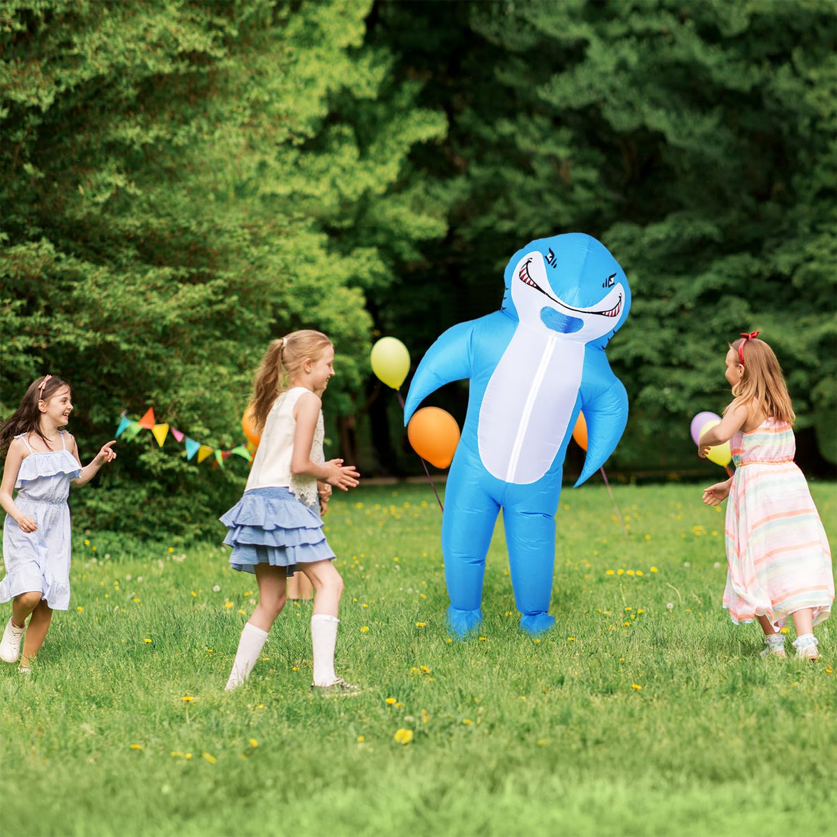 M MH ZONE Halloween Inflatable Costume for Adult Shark Costume Blow-Up Party with Battery-Powered Fan, Full-Body Funny Cosplay Suit for Halloween, Christmas, Carnival