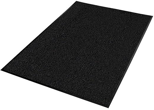 Guardian Platinum Series Indoor Wiper Floor Mat, Rubber with Nylon Carpet, 4'x11', Black