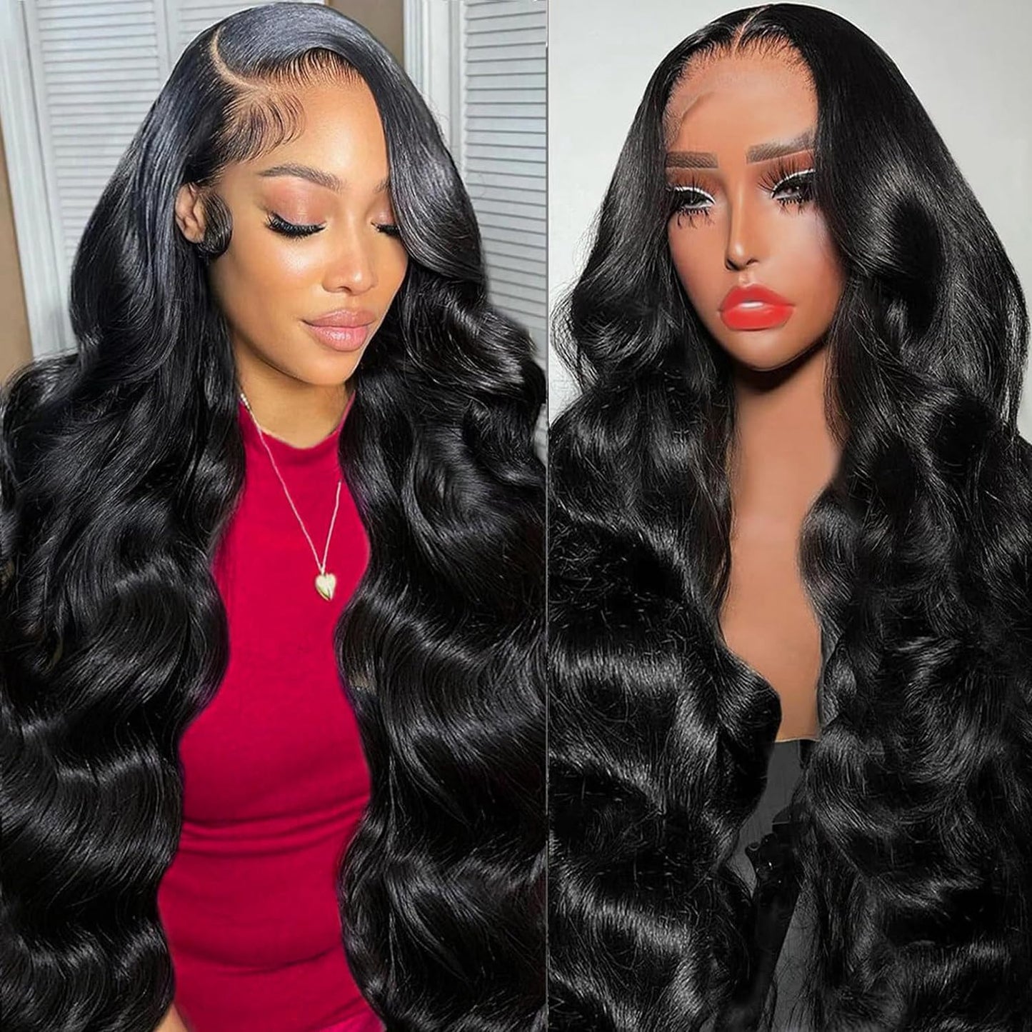 PUNUBO 34 Inch 13x6 Lace Front Wigs Human Hair Body Wave 13x6 HD Lace Frontal Wig 180 Density Unprocessed Brazilian Virgin Human