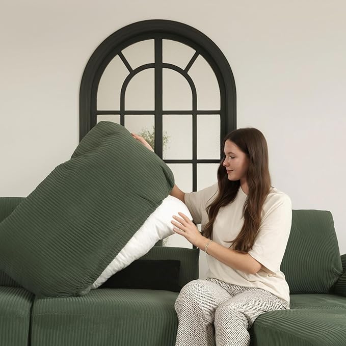 EASE MOOSE Sectional Modular Sofa, Comfty 3 Seat Cloud Couch, FSC Certified Modern Deep Seat Sectional for Living Room