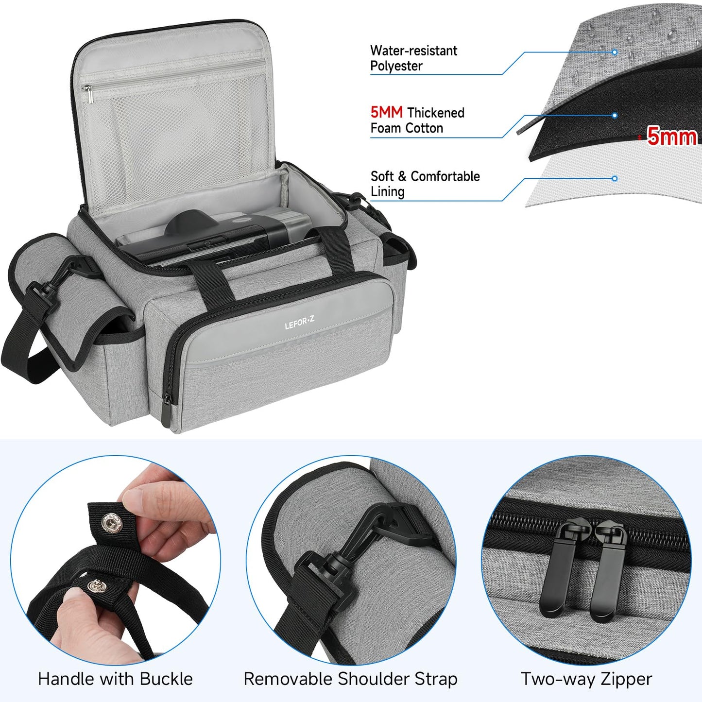 CPAP Travel Bag Compatible with ResMed AirSense 11,AirSense 10,AirSense 10 elite,AirStart 10,Philip Dreamstation,3B Medical Luna G3,XT Fit,Portable Carrying Case Fits for CPAP Machine and Accessories