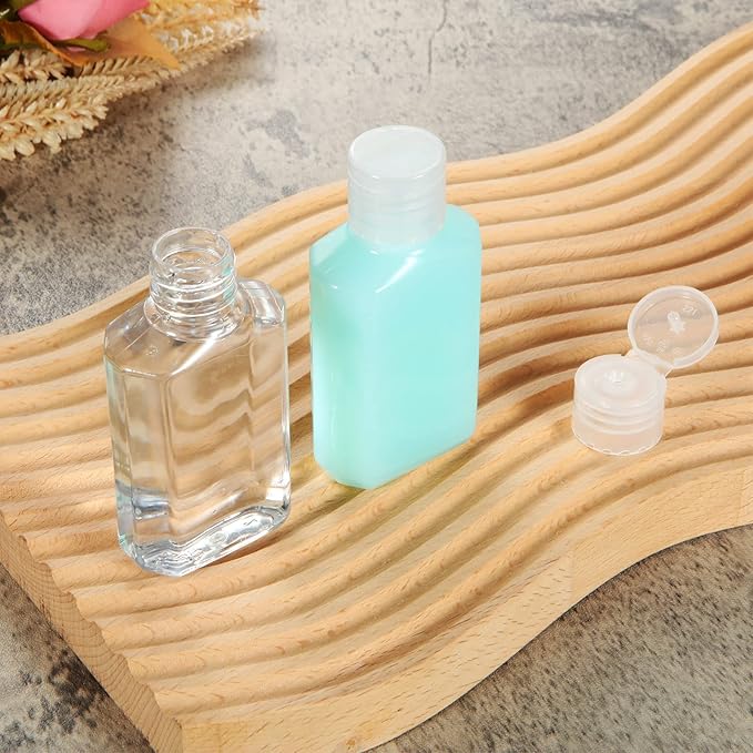 APACALI 100PCS Plastic Travel Bottles 2oz Mini Shampoo Bottles Small Empty Bottles Refillable Cosmetic Containers with Flip Cap Clear Portable Small Bottles for Liquid, Lotions, Toner, Body Soap