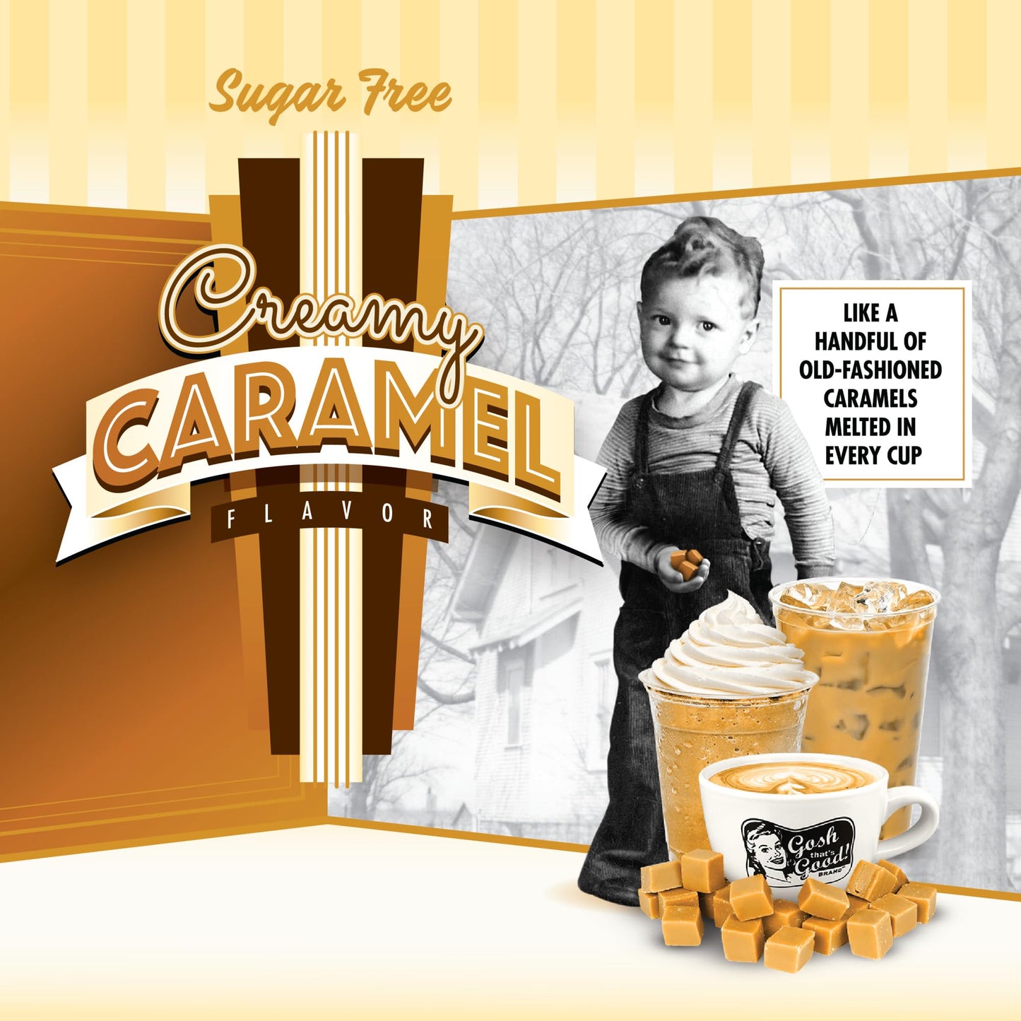 Gosh That’s Good! Creamy Caramel Flavor – 2 lb – Low-Calorie, Lactose-Free