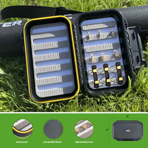 Master Logic Fly Fishing Rod and Reel Combo Starter Kit with Lightweight Fly Box Case & Fishing Flies and Die Cast Aluminum Reel, Carrying Case and Accessories, Fly Fishing Complete Starter Package