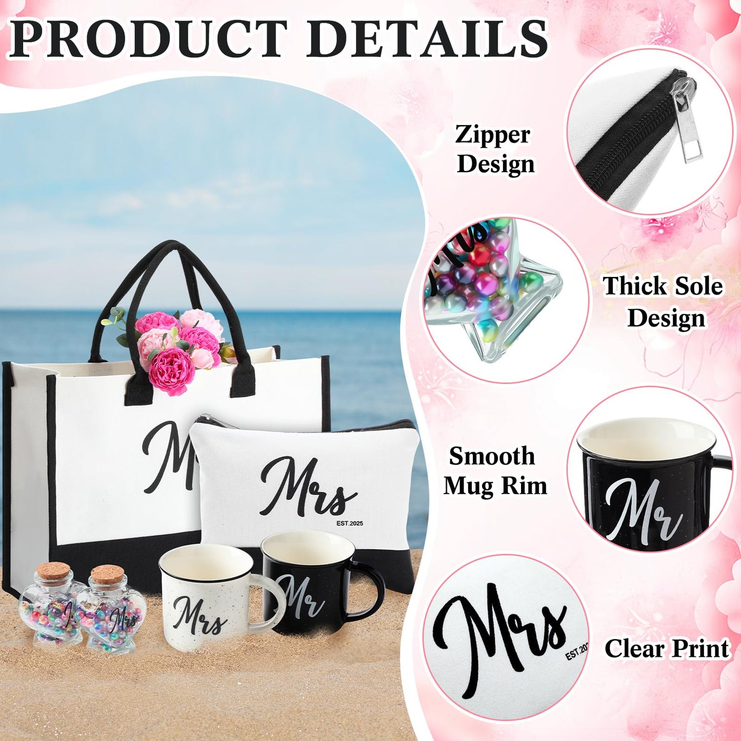 Singhoow 15 Pcs 2025 Wedding Gift Mr and Mrs Gifts for Couples Set, Mr and Mrs Aprons Wedding Honeymoon Bridal Shower Cooking Gifts Ideas for Bride Groom Engagement Anniversary Travel(Bride)