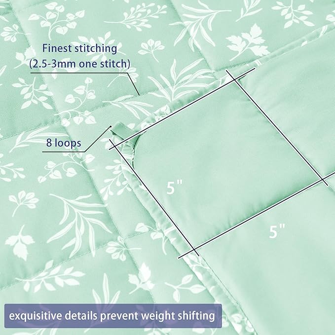 yescool King Size Weighted Blanket for Adults (20 lbs, 80” x 87”, Cyan) Cooling Heavy Blanket for Sleeping Perfect for 190-210 lbs, Breathable Blanket for Adults & Couple All Season, Machine Washable