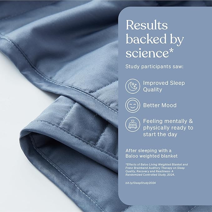 Baloo Weighted Blanket for Adults 20 lb (Dusk, 80"x87") | Cool & 100% Cotton | Machine Washable & Dryer Safe | Glass Microbead Fill