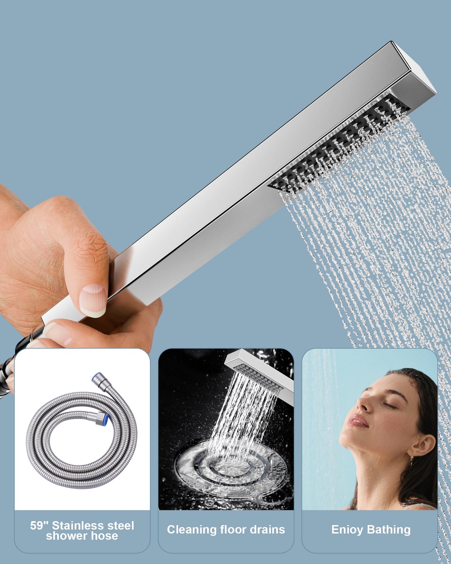 iVIGA Free Standing Tub Faucet Brushed Nickel,Freestanding Bathtub Faucet For Luxury Bathtub,High Flow Tub Filler,Swivel Spout Brass Construction with Handheld Shower