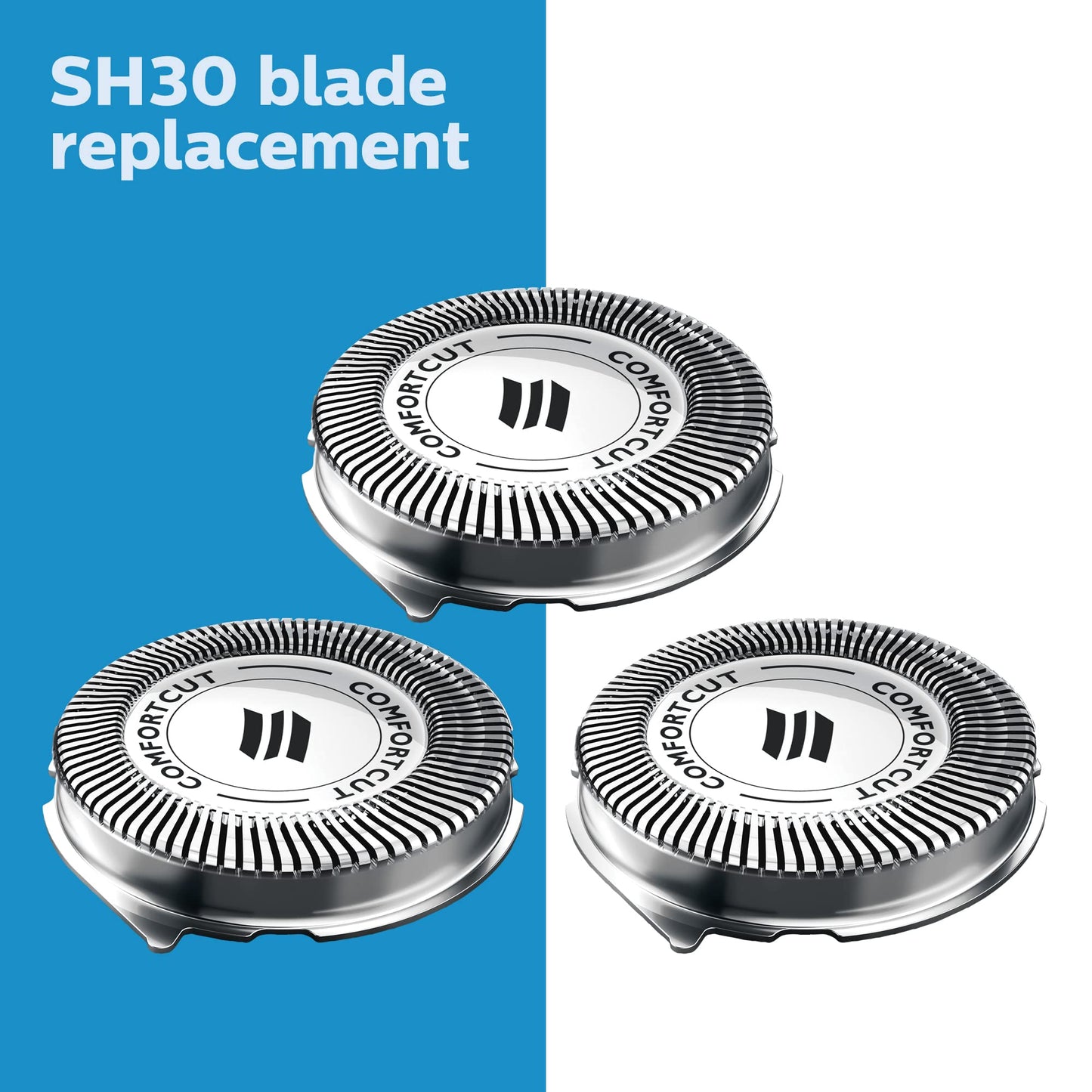 Philips Norelco Sh30/52 Shaving Heads, Compatible With Philips Shavers Series 1000, 3000 And 5000, Powerful Performance, Self-Sh