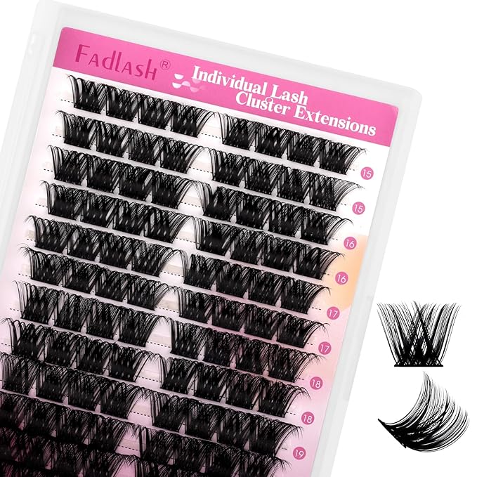 Lash Clusters 15-20mm 96Pcs Individual Lashes Cluster Mixed Tray D Curl Lash Clusters DIY Eyelash Extensions Individual Cluster Lashes DIY Lash Extension Kit Home (F2-0.07D, 15-20mm)