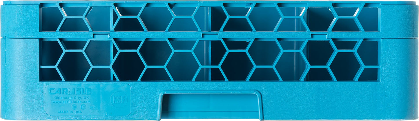 Carlisle FoodService Products Opticlean Glass Rack 16 Compartments with 1 Extender for Kitchens and Restaurants, Plastic, 19.875 x 19.875 x 5.5 Inches, Carlisle Blue