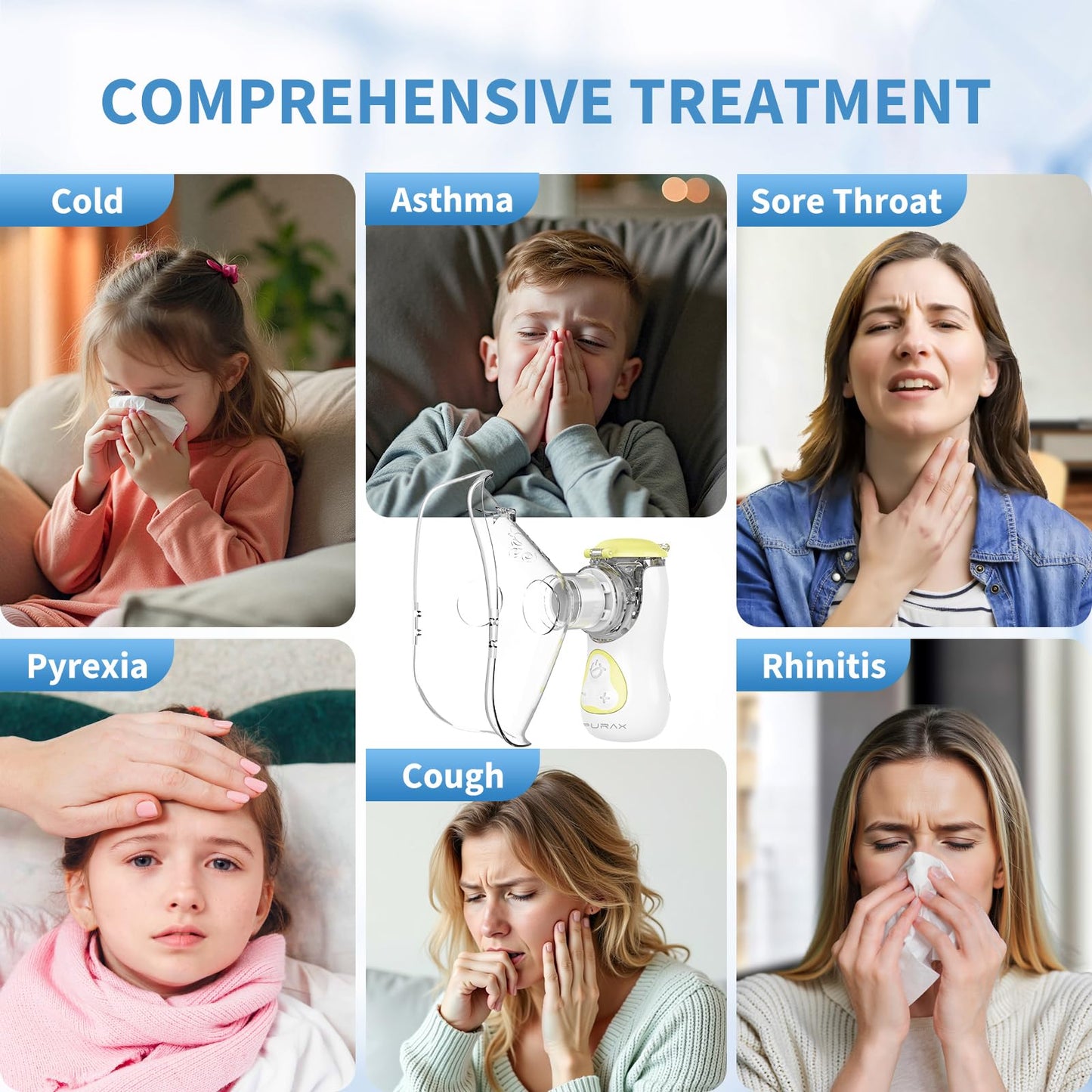 Portable Nebulizer for Adults and Kids - Rechargeable,Quiet Handheld Mesh Nebulizer Machine with Carrying Case for Breathing Treatment at Home, Office, and Travel