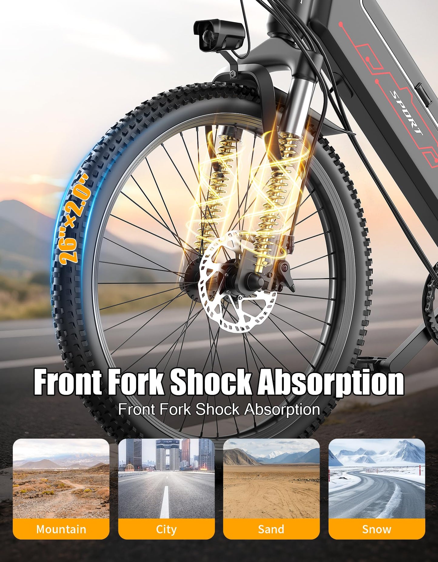 Pikabike Electric Bike for Adults, 1500W Motor Peak Ebike, 480Wh Removable Battery E Bike, Max 65Miles 28MPH, 26" Electric Mountain Bike, 7-Speed & Front Suspension, Electric Bicycle for Commute