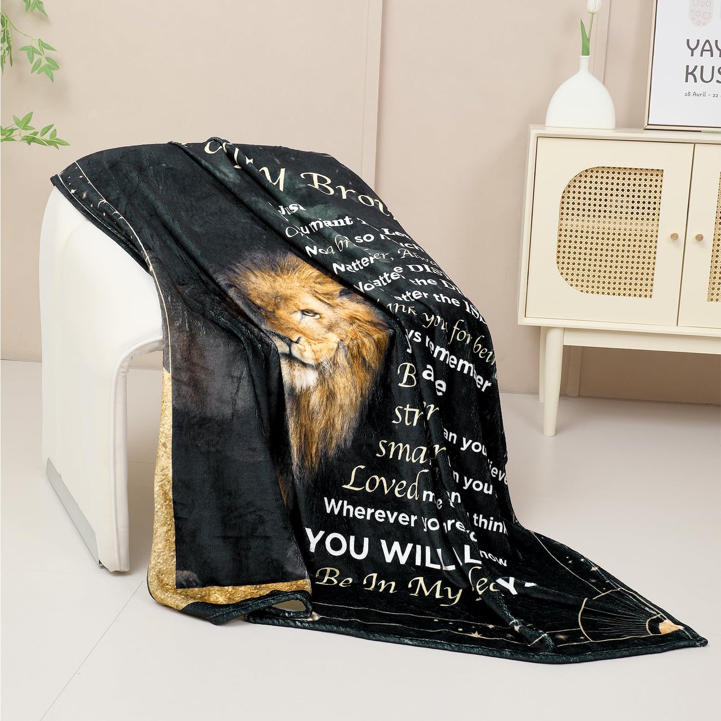 Ujifuis Gifts for Brother Blanket Gifts from Sister to Brother Birthday Gifts for Men Birthday Gifts for Brother Gifts from Sister for Brother Lion Blanket Gift for Brother 40"x50"