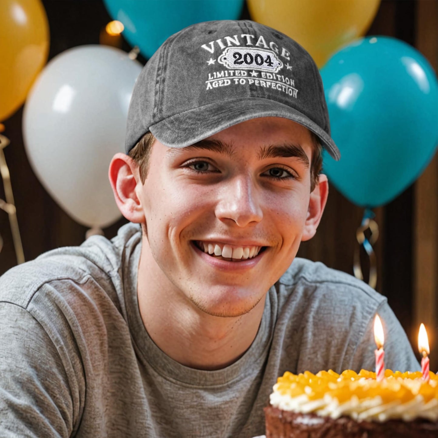 21st Birthday Gifts for Her Him Vintage 2004 Hats Turning 21 Gift Ideas for Men Women Black Hat (Black)