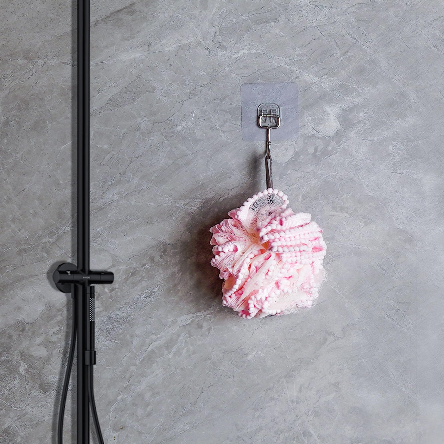 Biiange Pink Loofah, Shower Bath Spong, Soft Shower Loofahs Balls, Globose lace Shower Ball, for Body Wash Scrubber Cleaning Loo