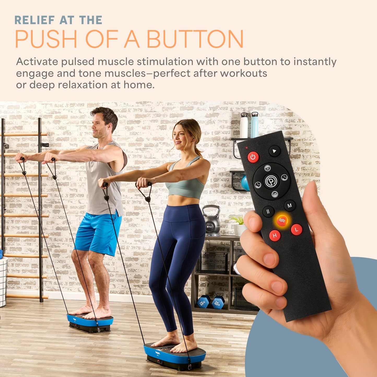Lifepro VibraPulse Vibration Plate Exercise Machine — Vibrating Platform Machine with EMS and 99 Speed Levels — Vibration Plate for Lymphatic Drainage & Muscle Toning with Resistance Bands