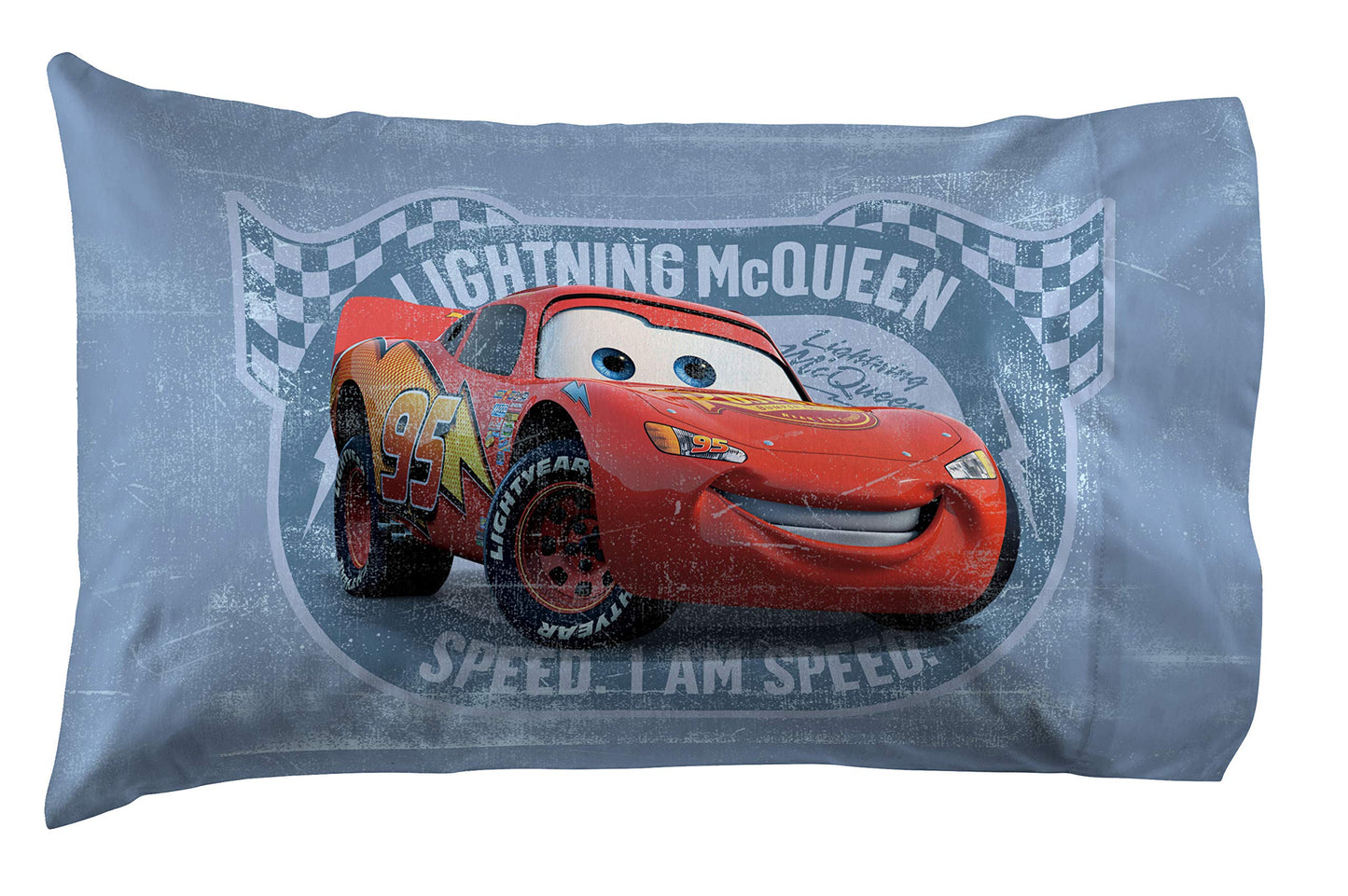 Jay Franco Disney/Pixar Cars Tune Up Blue/Gray 4 Piece Full Sheet Set with Lightning McQueen & Mater (Official Disney/Pixar Product)