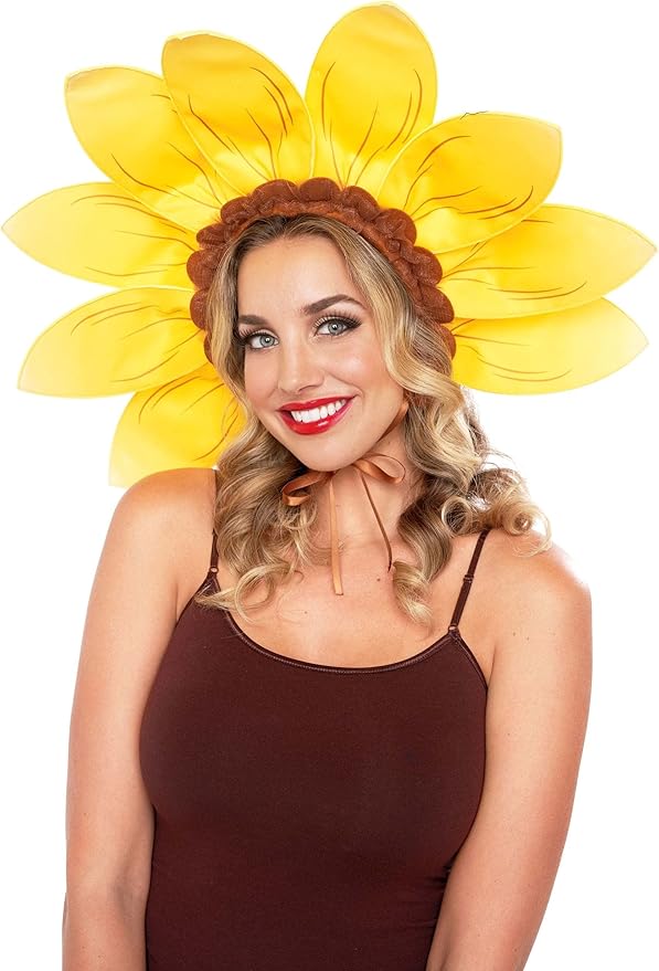 Women's Sunflower Headpiece Costume, Sun Flower Design, Polyblend Felt Petals, One Size Fits Most Standard