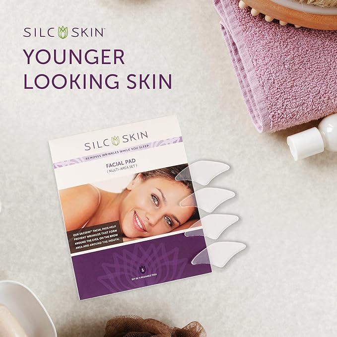 Silcskin Facial Pad Multi Area Set Reusable Silicone Facial Patches For Eyes And Smile Lines, Spa At Home Holiday Beauty Gift For Women
