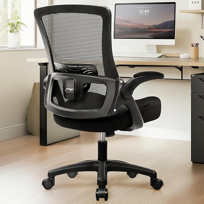 NEO CHAIR Office Desk Chair Computer High Back Mesh Gaming Seat with Ergonomic Adjustable Comfy Flip-up Armrests Lumbar Su...