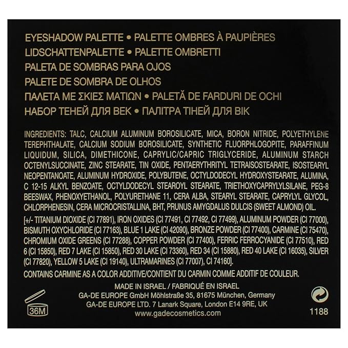 GA-DE Velveteen Eyeshadow Palette, 55 - Eyeshadow Collection with Light to Deep Shades - for Matte, Metallic, Silky and Shimmery Finishes - 0.286 oz