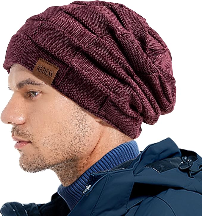REDESS Beanie Hat for Men and Women Winter Warm Hats Knit Slouchy Thick Skull Cap