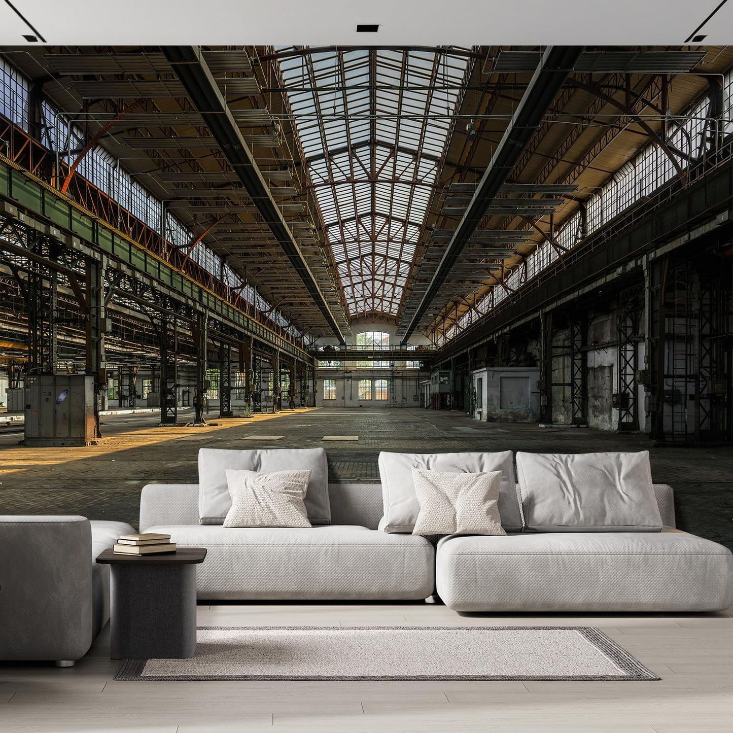 wall26 Industrial Interior of an Old Factory Building Removable Wall Mural | Self-Adhesive Large Wallpaper - 108x168 inches