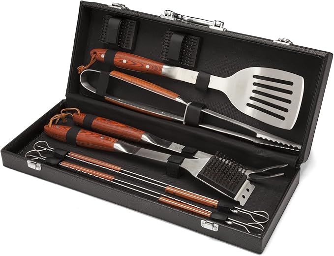 Cuisinart 10-Piece Premium Grilling Set, Grill Accessories Stainless Steel BBQ Tools, Storage Tote for Spatula, Tongs, Gri...