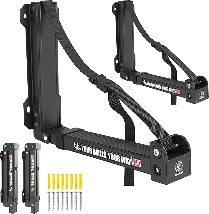 GanFindX Foldable Kayak Wall Rack | Heavy-Duty 9.5-13.8" Kayak Storage Rack Hanger & Plastic Buckle Straps, Indoor/Outdoor...