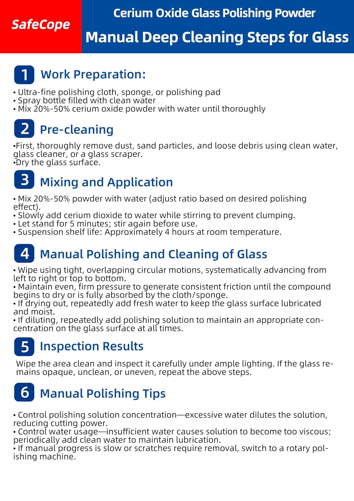 1 Lb (453 G) 99% Cerium Oxide Glass Polishing Powder (9-15 Um) – Removes: Oil Films, Water Spots, Swirl Marks, Wiper Streaks, Removes Fine Scratches & Deep-Cleans Glass Surfaces.
