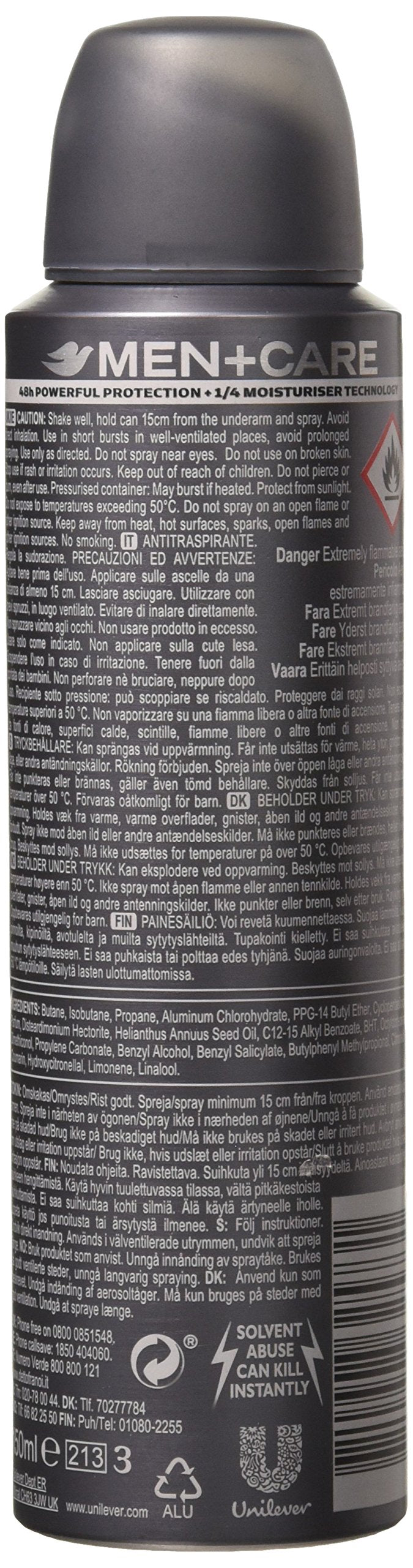 Dove Men + Care Dry Spray Antiperspirant, Cool Fresh 3.80 oz (Pack of 4)