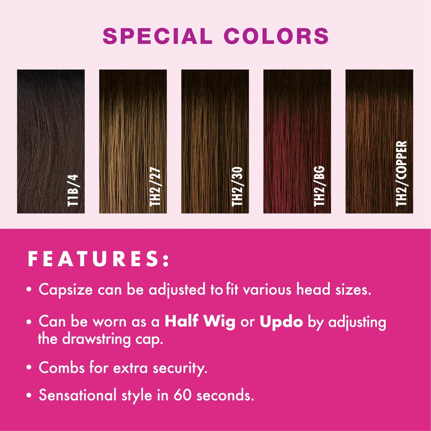 Sensationnel Instant Weave Half Wig - 20 Synthetic Blendwig Adjustable Drawstring for Seamless Hair Blending (1 JETBLACK)