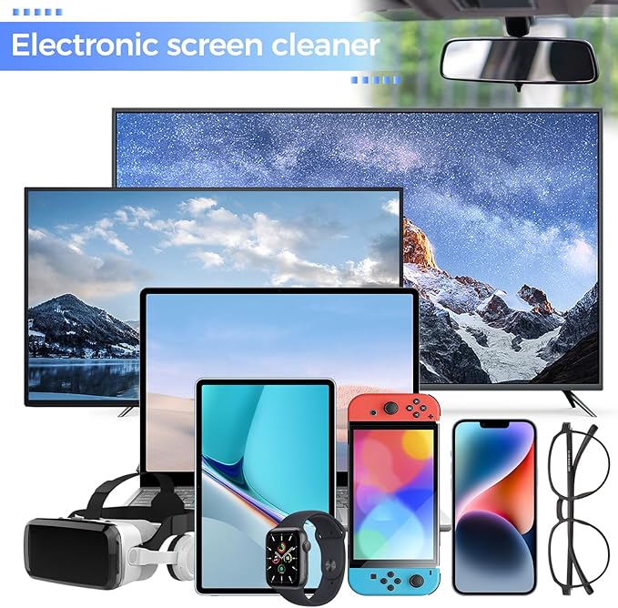 Car Screen Cleaner, Laptop Spray with Microfiber Cloth for LCD LED Electronic Device Monitor Glasses (200ml*2)
