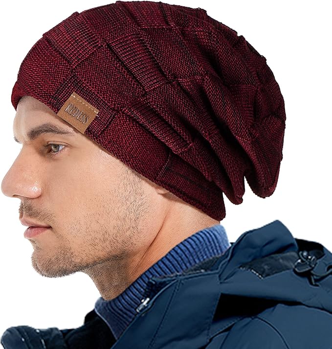 REDESS Beanie Hat for Men and Women Winter Warm Hats Knit Slouchy Thick Skull Cap