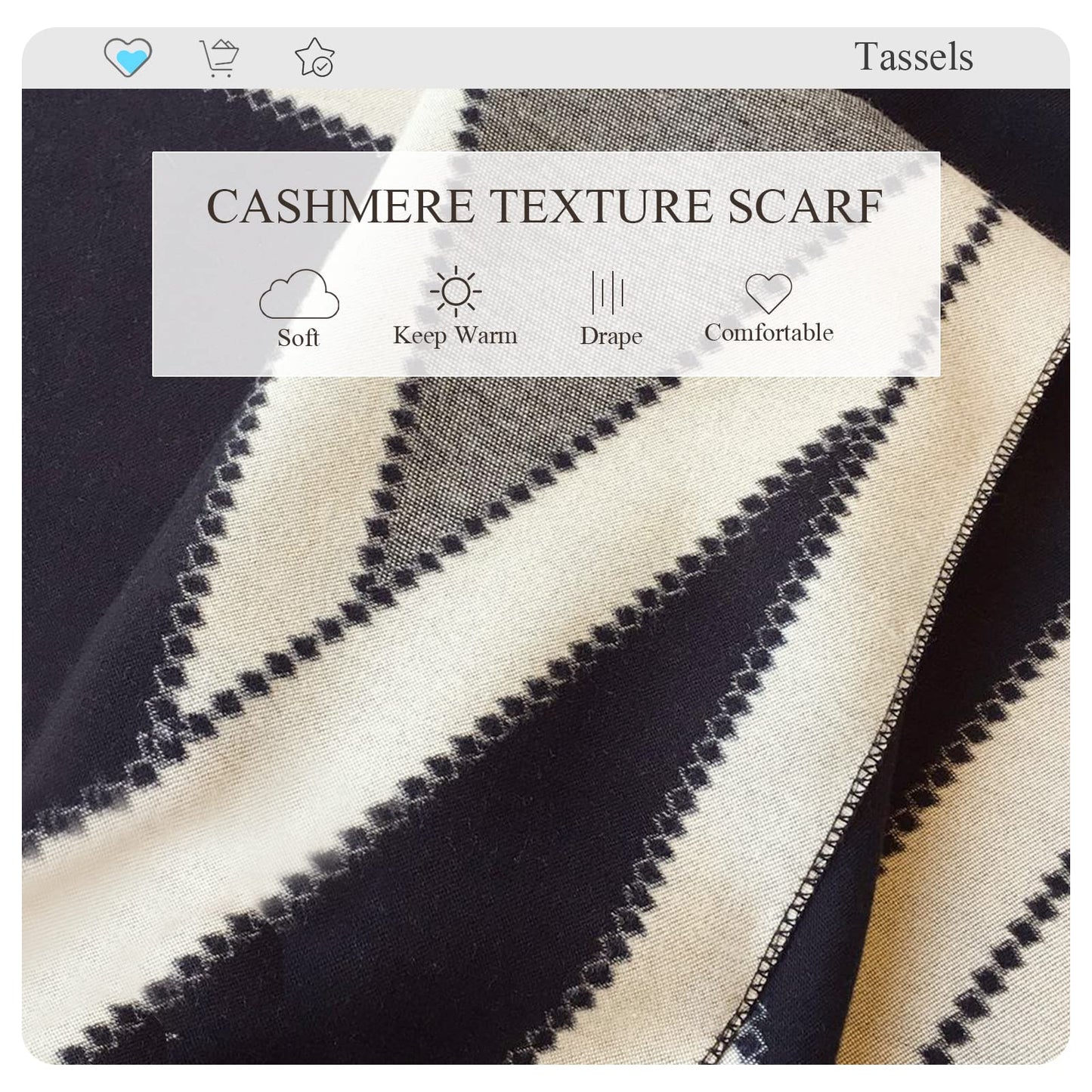 LumiSyne Winter Scarf Cashmere Shawl Women Men Fashion Geometric Pattern Warm Pashmina Scarf With Tassel Soft Long Wrap Stole