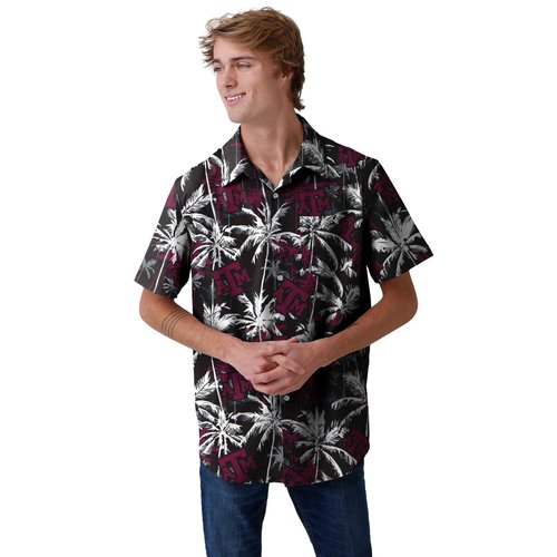 FOCO Texas A&M Aggies NCAA Mens Black Floral Button Up Shirt - XX-Large
