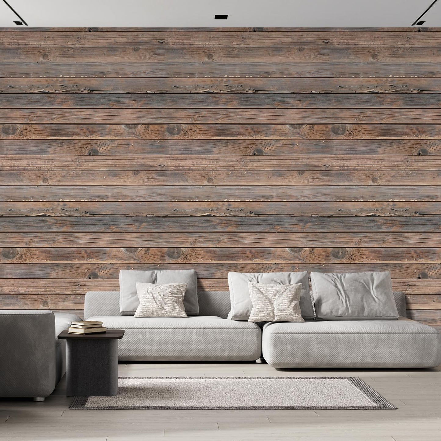 wall26 Horizontal Brown Vintage and Retro Wood Textured Paneling Wall Mural, Removable Wallpaper, Home Decor - 100x144 inches