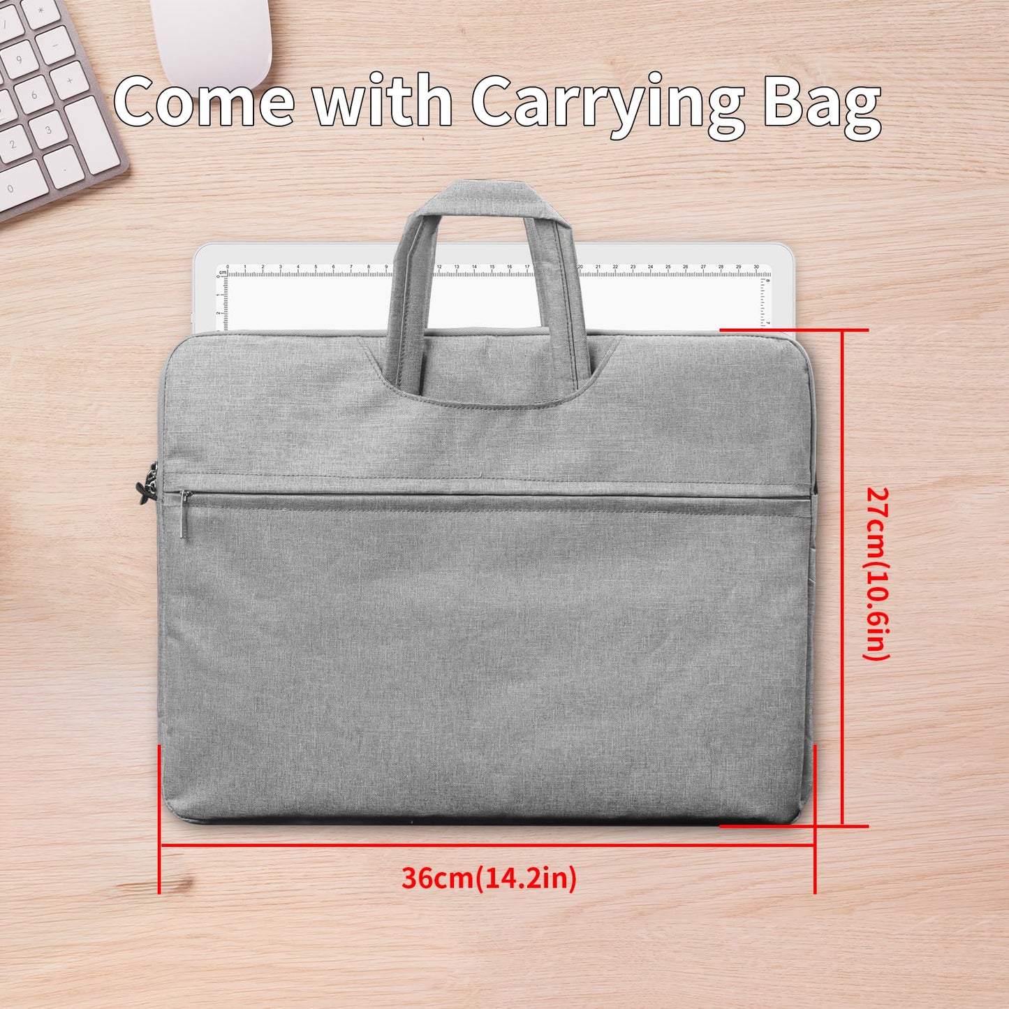 Phylosal Rechargeable A4 Light Pad with Carry Bag, Ultra-Thin Magnetic Tracing Light Box for Drawing, Diamond Art Painting Light Board with Side Button, Super Bright Light Table for Sketching (White)