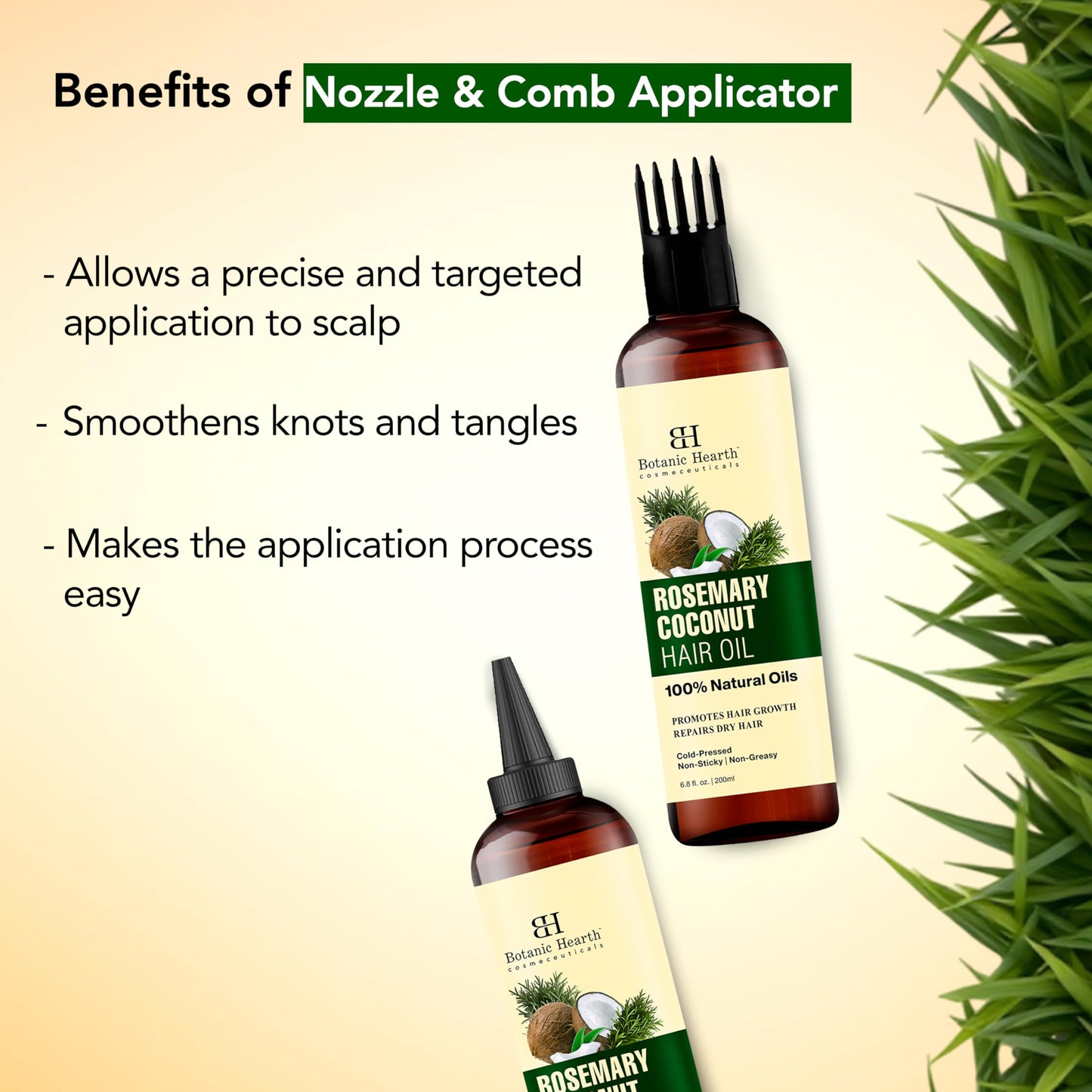 Botanic Hearth 100% Pure Rosemary Oil For Hair Growth | Infused with coconut Oil | Hair Oil Repairs Dry Damaged Hair, Strengthening, Healthier - Hair Tonic, 6.7 fl oz