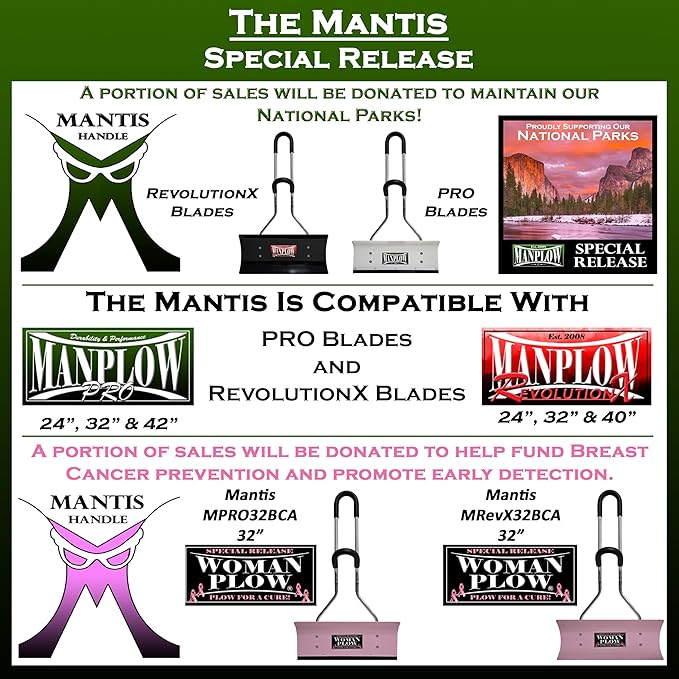 MANPLOW PRO Snow Shovels (Mantis Handle, 32")
