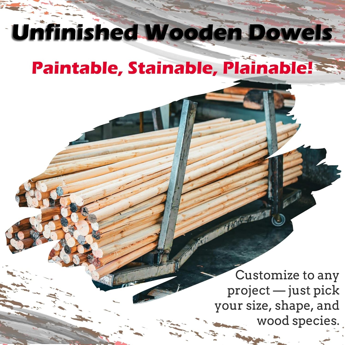 Birch Round Dowels (1/2" x 36", Pack of 20) | Variety of Diameters & Wood Species | Unfinished Wooden Dowel Rods for Crafts & DIY Home Projects | Curtain Rod, Macrame Supplies, Moulding Trim, Flagpole